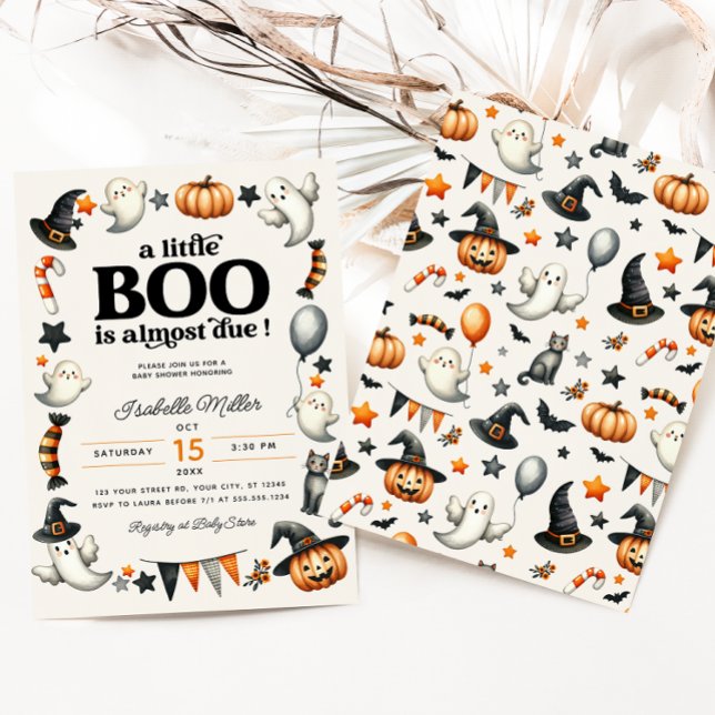 Invitation Baby shower Citrouille de Little Boo Halloween (Créateur téléchargé)