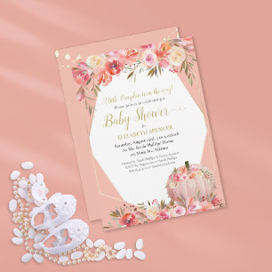 Invitation Baby Shower Citrouille Élégant Rose Gold