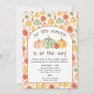 Invitation Baby Shower Citrouille et Gourde d'Automne