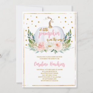 Invitation Baby shower Citrouille fille