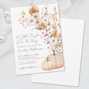 Invitation Baby shower Citrouille fleur sauvage