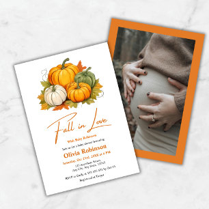 Invitation Baby Shower Citrouille Genre Neutre Coup de Foudre