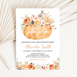 Invitation Baby shower Citrouille orange