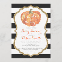 Baby shower Citrouille orange noir et or