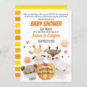 Invitation Baby shower Citrouille Par Mail Woodland Animal