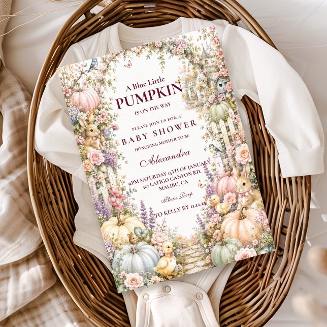 Invitation Baby Shower Citrouille Pastel Enchantée (Créateur téléchargé)