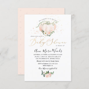 Invitation Baby shower Citrouille PixDezines Lil Blush