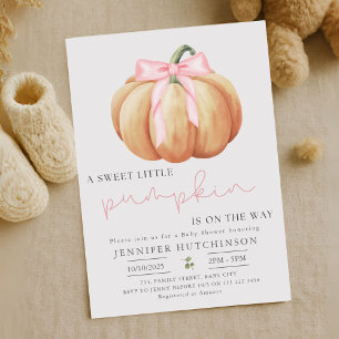 Invitation Baby shower Citrouille pour fille automne