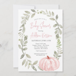 Invitation Baby shower Citrouille rose