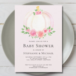 Invitation Baby shower Citrouille rose