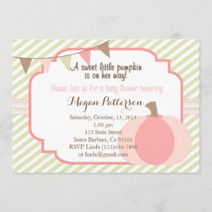 Invitation Baby shower Citrouille rose