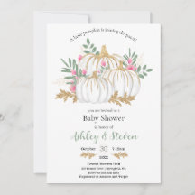 Baby shower Citrouille rose et vert