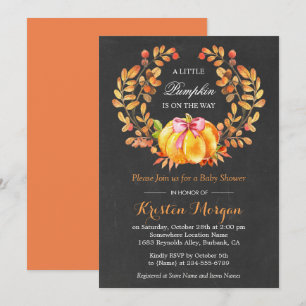 Invitation Baby shower citrouille Tableau de bord rustique
