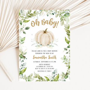 Invitation Baby shower Citrouille verdoyant