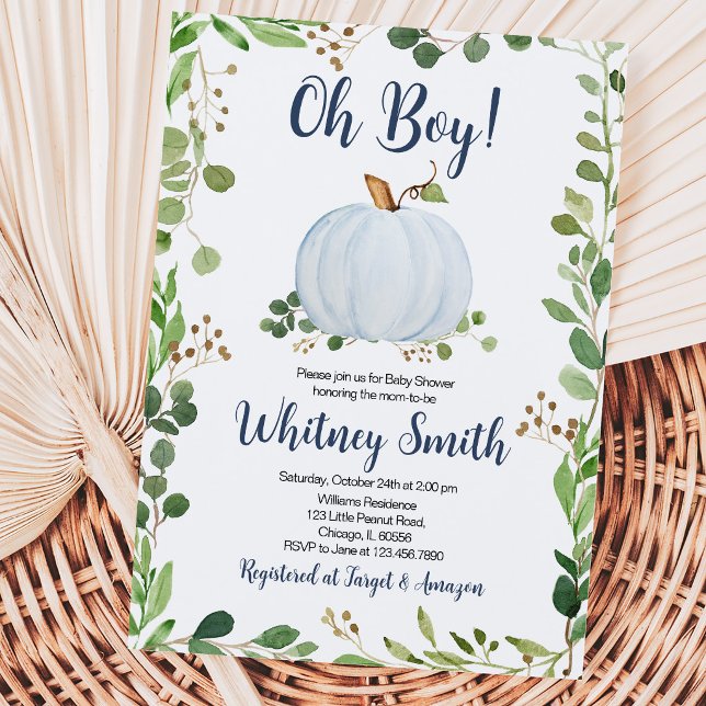 Invitation Baby Shower Citrouille Verdure (Créateur téléchargé)