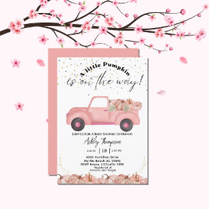 Invitation Baby shower Citrouille vintage de camion Automne r