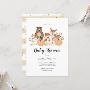 Invitation Baby shower Citrouille Woodland