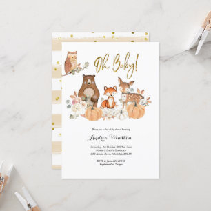Invitation Baby shower Citrouille Woodland