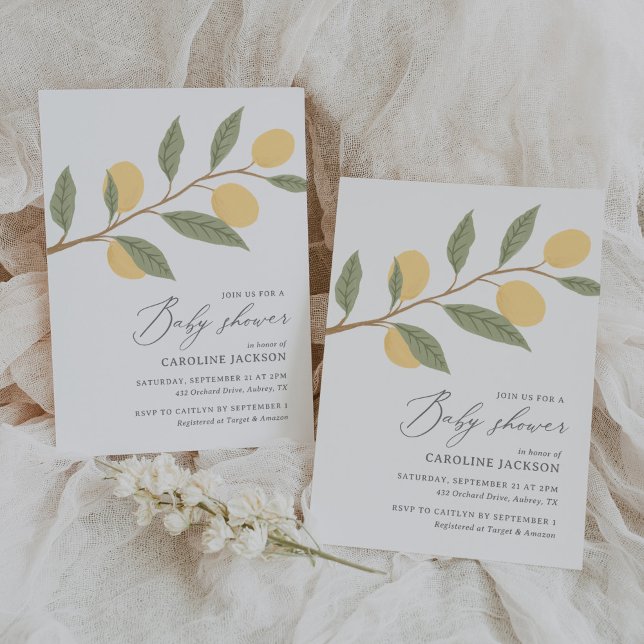 Invitation Baby shower Citrus citron (Créateur téléchargé)