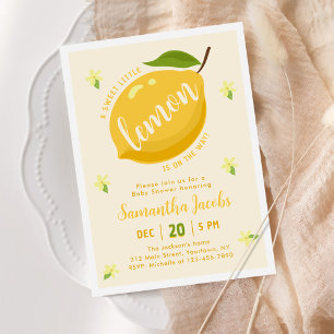 Invitation Baby shower Citrus Cute Lemon