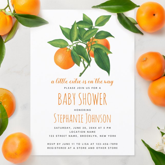 Invitation Baby shower Citrus Un petit morceau est en route (Créateur téléchargé)