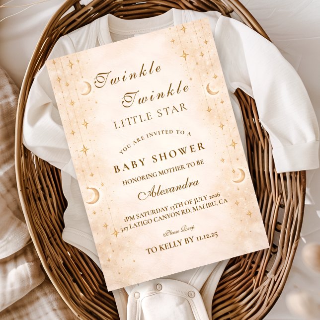 Invitation Baby Shower Classique au Clair de Lune (Créateur téléchargé)
