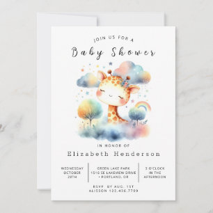 Invitation Baby shower classique de girafe à imprimer