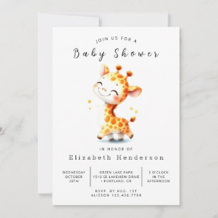Invitation Baby shower classique de girafe à imprimer