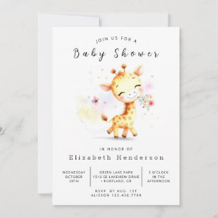 Invitation Baby shower classique de girafe modifiable
