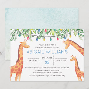 Invitation Baby shower classique de la Giraffe Safari