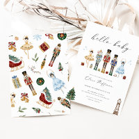 Invitation Baby shower classique de noisette Décem