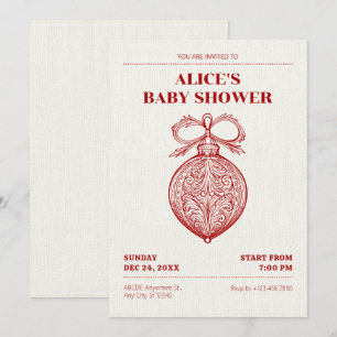 Invitation Baby shower classique élégant de décoration de Noë