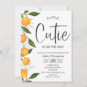 Invitation Baby shower Clementine Little Cutie moderne