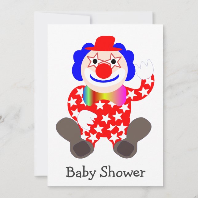 Invitation Baby shower Clown Design (Devant)