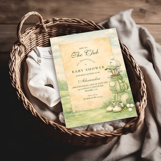 Invitation Baby Shower Club de Golf Classique (Créateur téléchargé)
