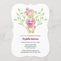 Baby shower Coeur de l'ours en peluche mignon