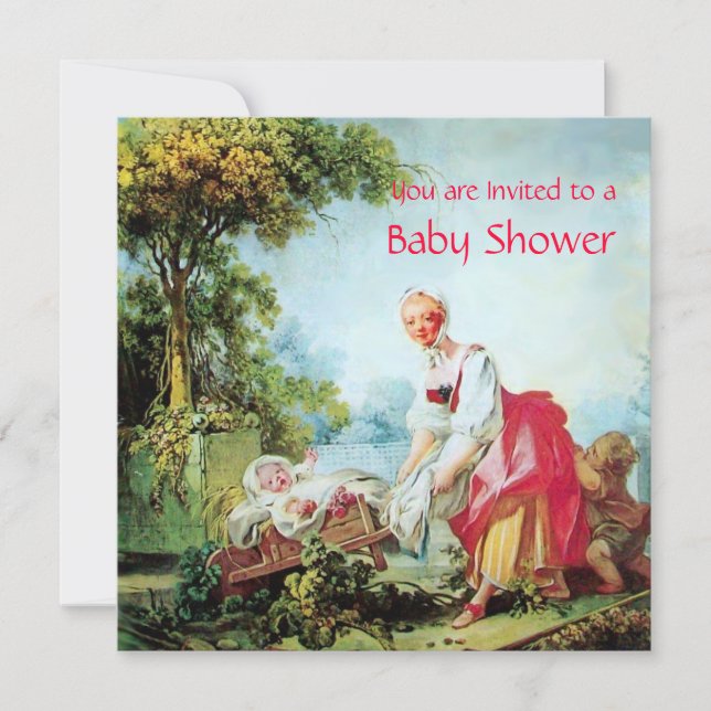 Invitation BABY SHOWER COLORÉ Champaigne Métallique (Devant)