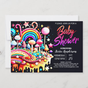 Invitation Baby shower coloré de fête douce