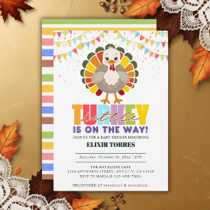 Invitation Baby shower coloré Festif Little Turkey