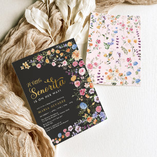 Invitation Baby shower coloré Fleur sauvage Fiesta Senorita