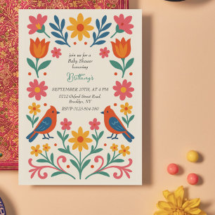 Invitation Baby shower coloré mexicain Fiesta
