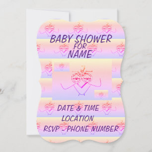 Invitation Baby shower coloré pour bébé arc-en-ciel