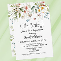 Baby shower coloré Vintage Florals de charme