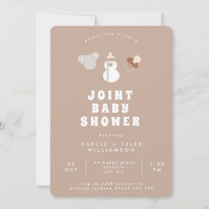 Invitation Baby shower commun Neutre Boho