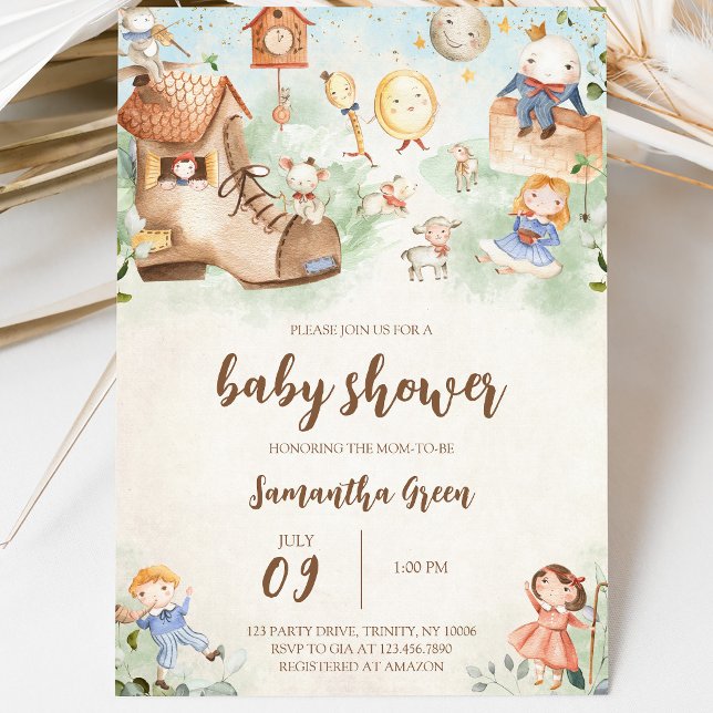Invitation Baby Shower Comptine (Créateur téléchargé)