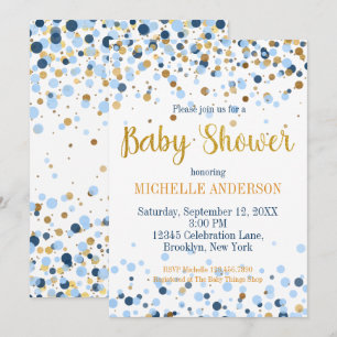 Invitation Baby shower Confetti de la Parties scintillant d'o