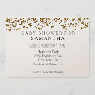 Invitation Baby shower Confetti de Parties scintillant à bill