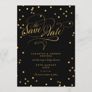 Invitation Baby shower Confetti Script Fancy Enregistrer la d