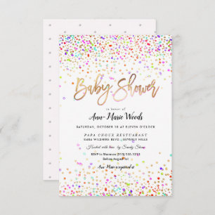 Invitation Baby shower Confetti Sprinted PixDezines