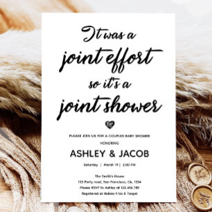 Invitation Baby shower conjoint d'effort de douches mixtes Co